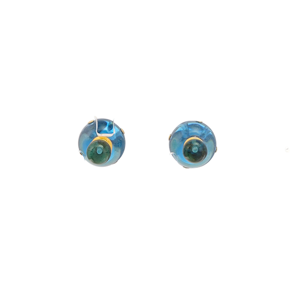 Dior Tribales Metal Blue Stud Earrings