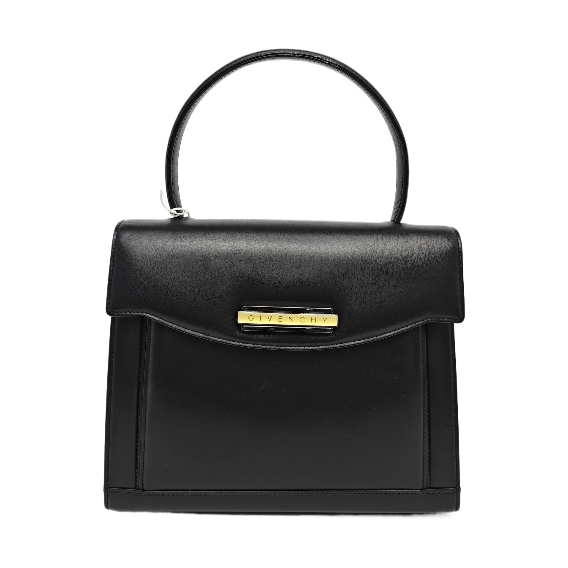 Calfskin Top Handle Bag Black
