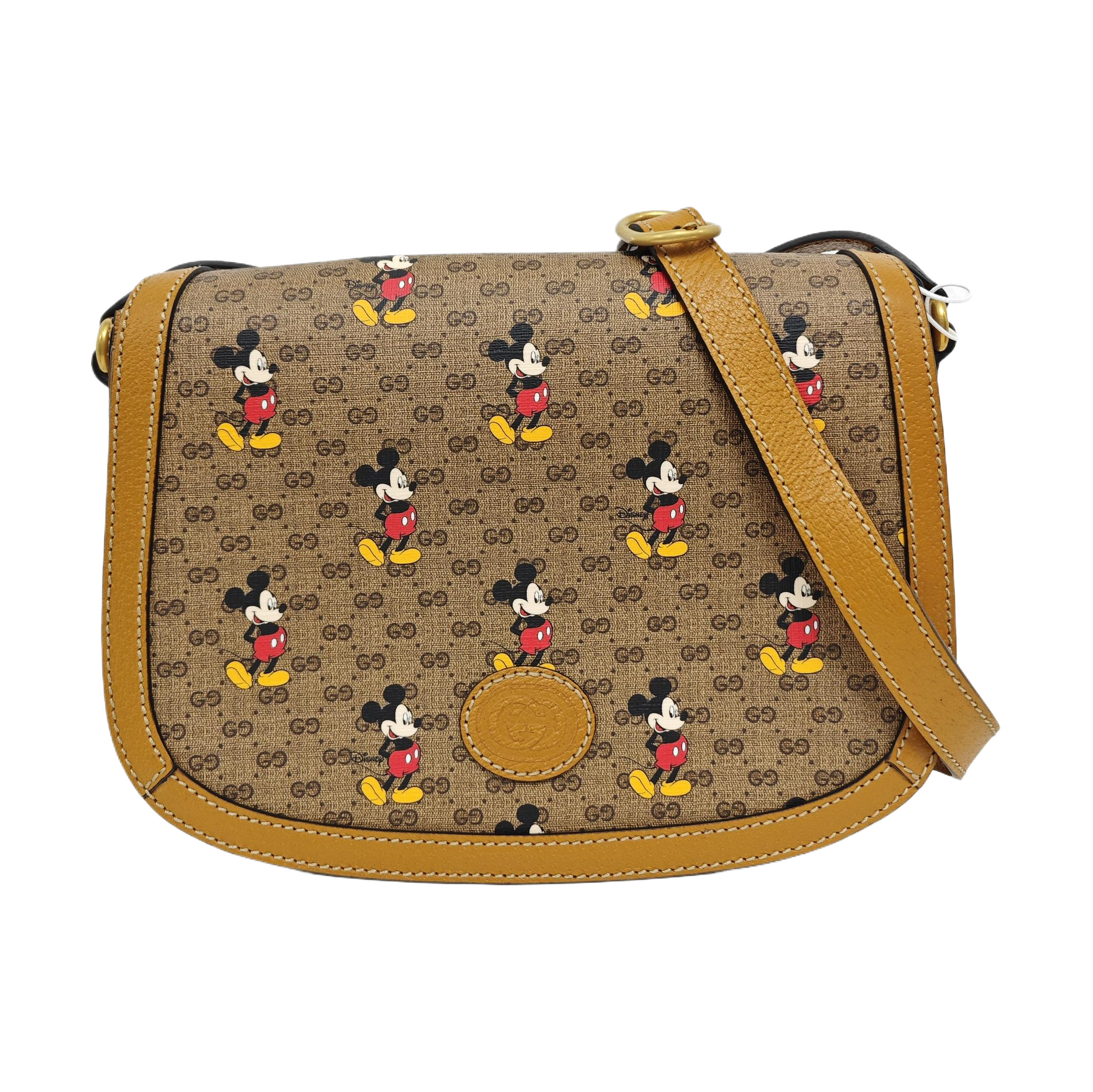 Disney X Gucci Small Monogram Coated Canvas Brown