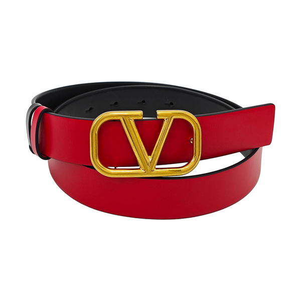 Leather Belt Red