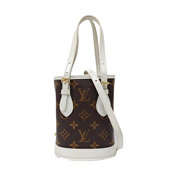 BUCKET Nano Monogram Coated Canvas Brown