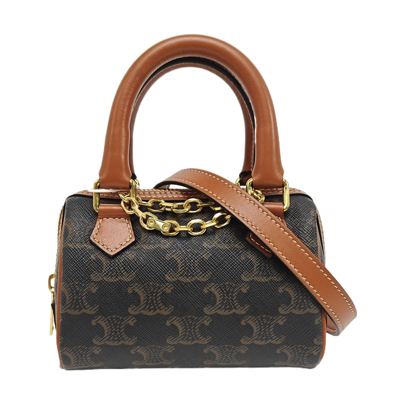 TRIOMPHE CANVAS Mini Coated Canvas Brown