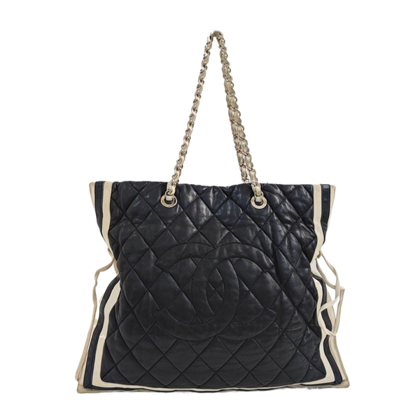 Quilted Lambskin Tote Bag Blue