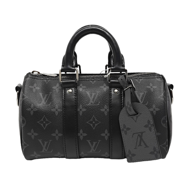 KEEPALL 25 Monogram Coated Canvas Black