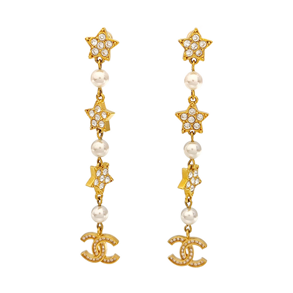 CC Logo Metal Gold Earrings