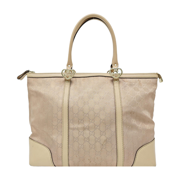 Monogram Canvas Tote Bag Large Pink
