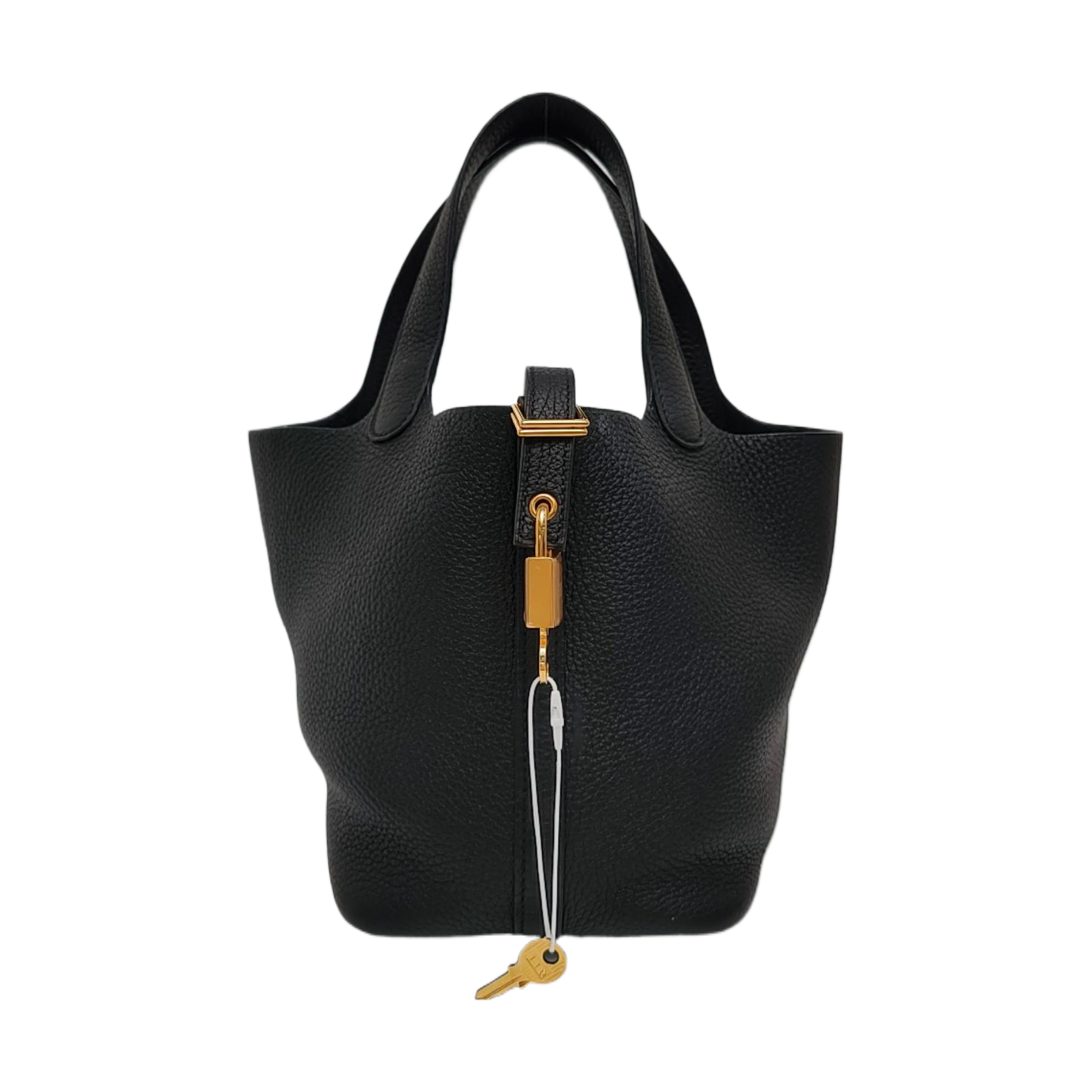 Authenticated pre-owned  Picotin Lock Clemence Black - Bucket Bag at Looply