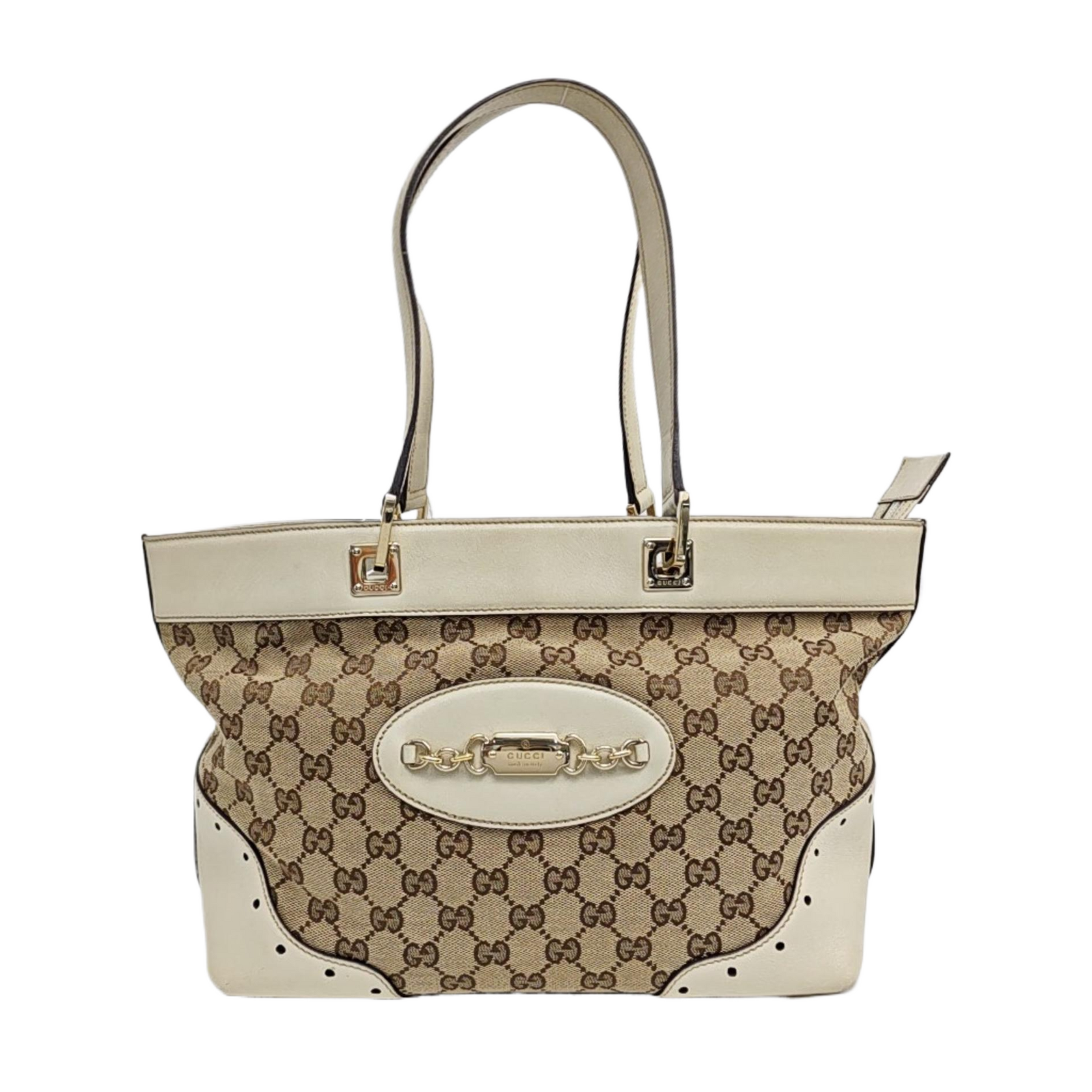Monogram Canvas Tote Bag Beige
