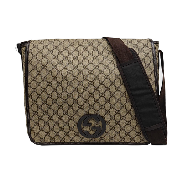 GG Messenger Monogram Coated Canvas Black