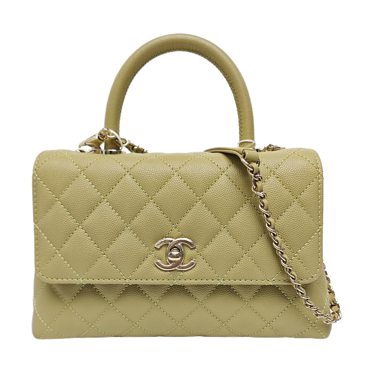 COCO HANDLE Small Grained Calfskin Green