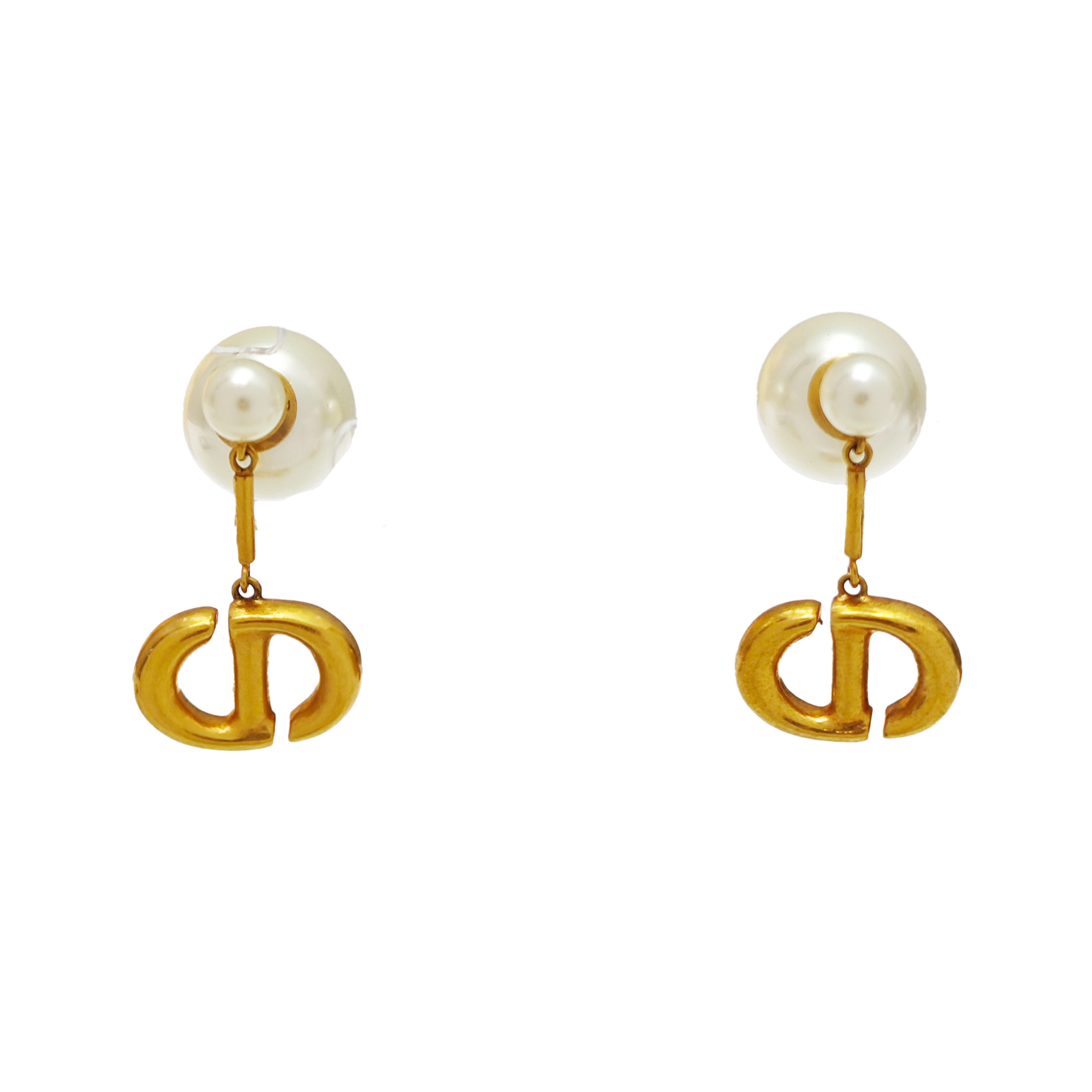 Dior Tribales Metal White Stud Earrings