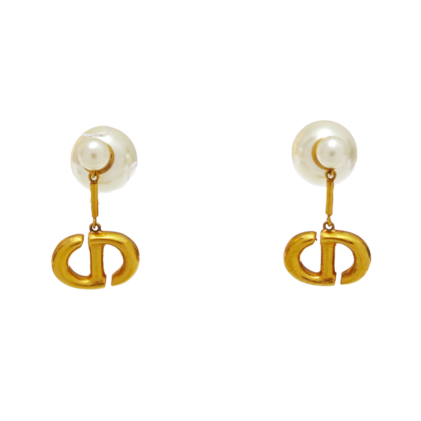 Dior Tribales Metal White Stud Earrings