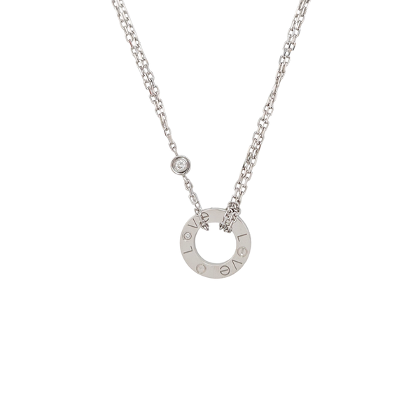 LOVE 18k White Gold Silver Necklace