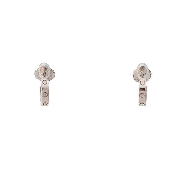 LOVE 18k White Gold Silver Stud Earrings