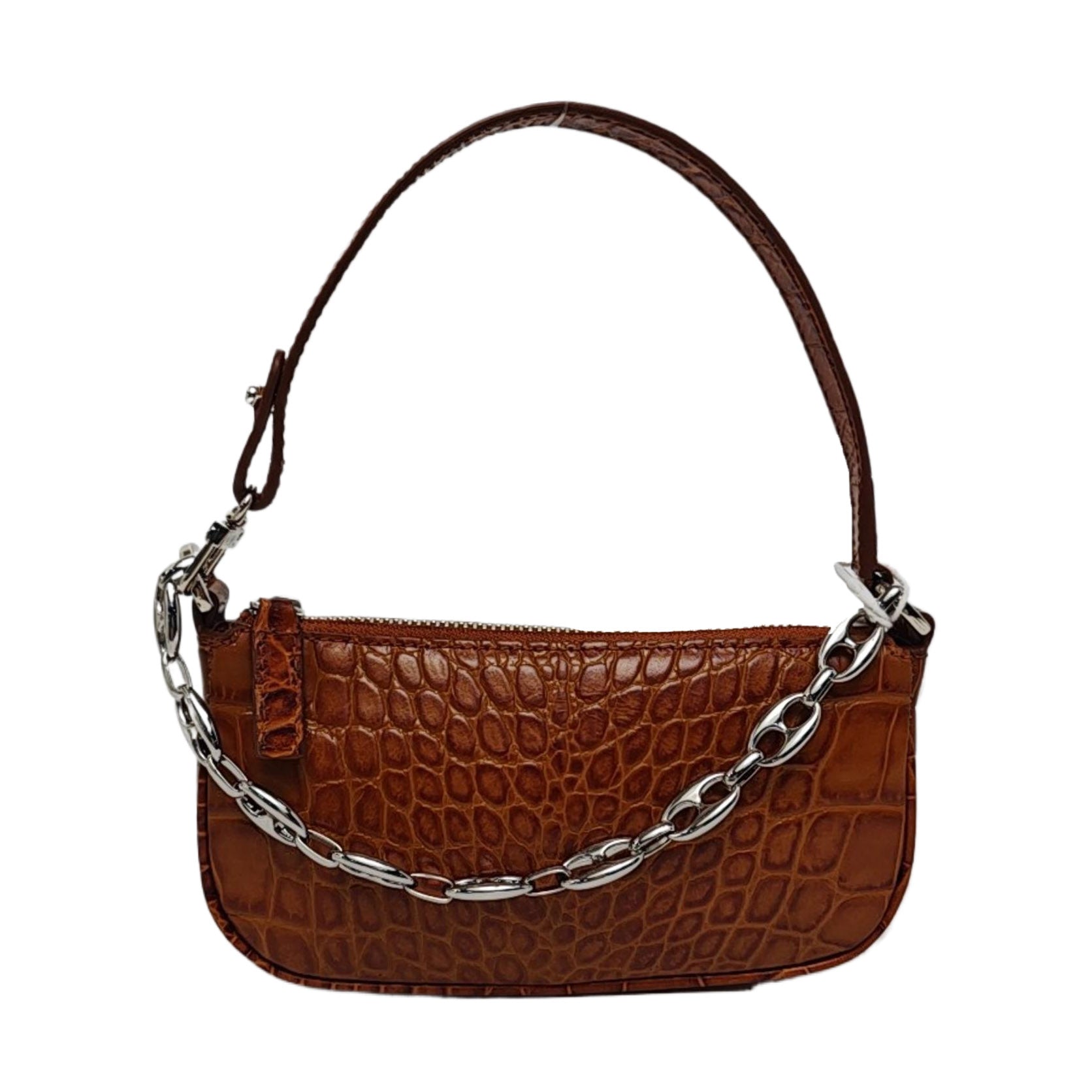 Calfskin Top Handle Bag Brown
