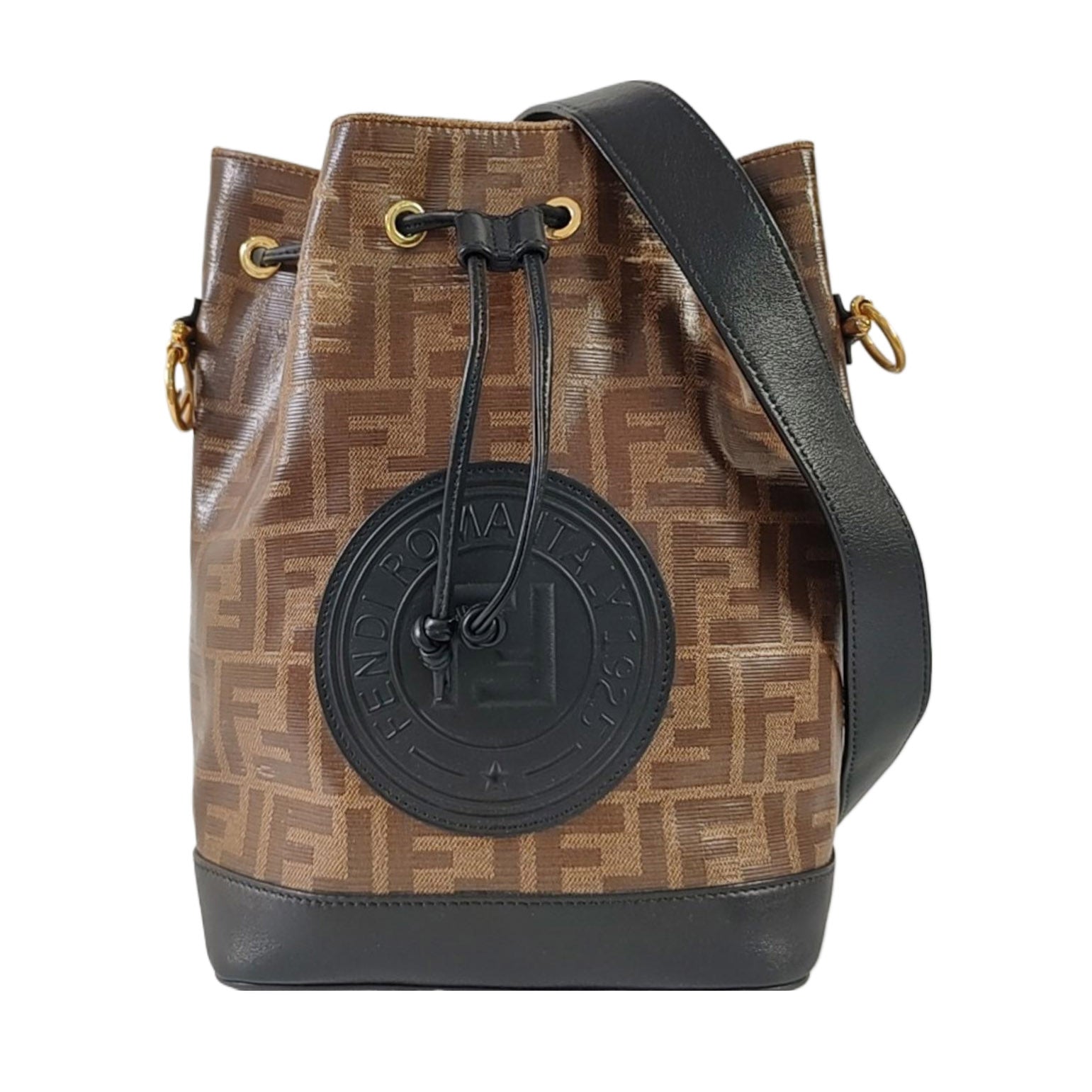 Authenticated pre-owned  Mon Tresor Small Coated Canvas Brown - Bucket Bag at Looply