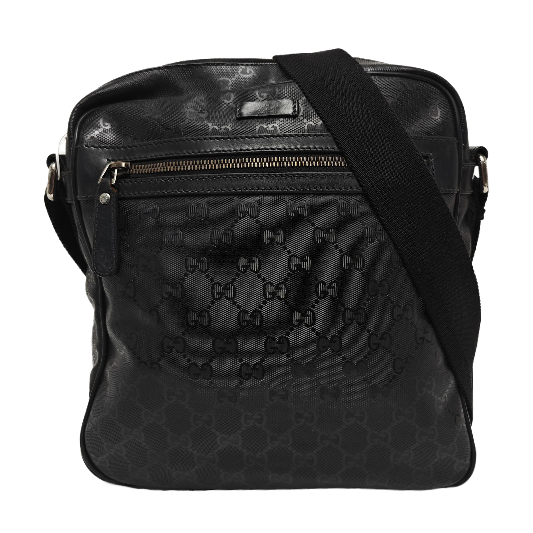GG Imprime Messenger Monogram Coated Canvas Black