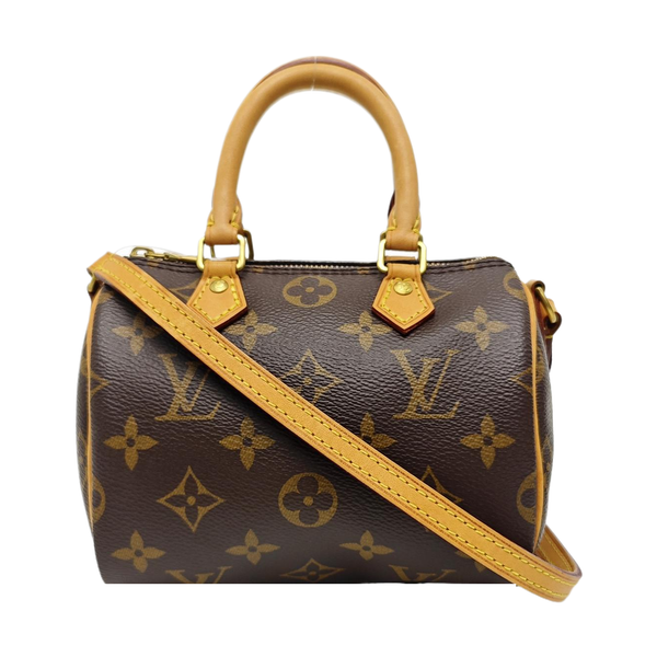 SPEEDY Nano Monogram Coated Canvas Brown