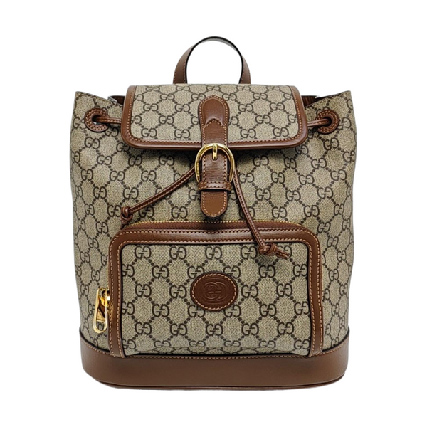 Monogram Coated Canvas Backpack Black