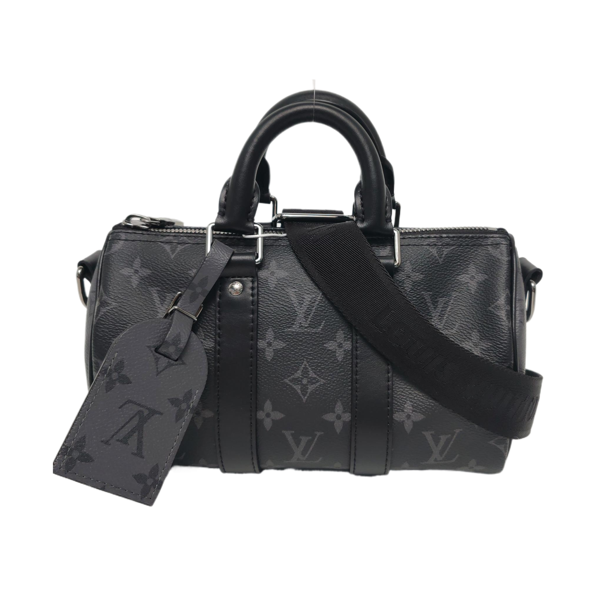 KEEPALL 25 Monogram Coated Canvas Black