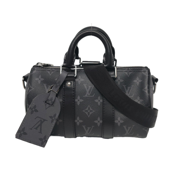 KEEPALL 25 Monogram Coated Canvas Black