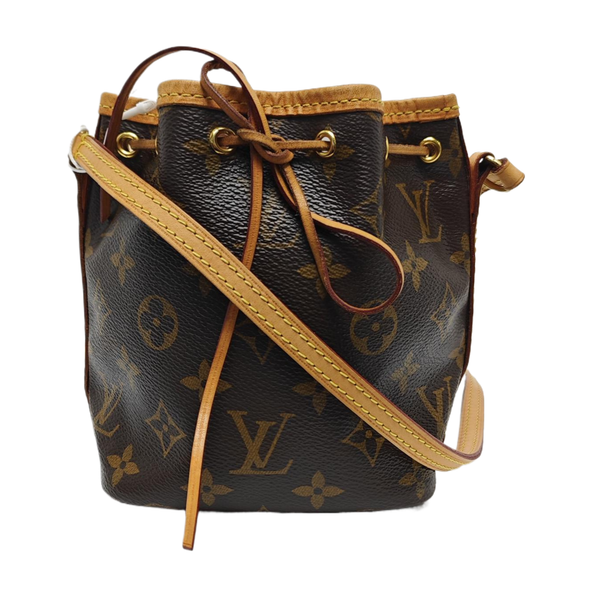 Authenticated pre-owned  NÉONOÉ Nano Monogram Coated Canvas Brown - Bucket Bag at Looply