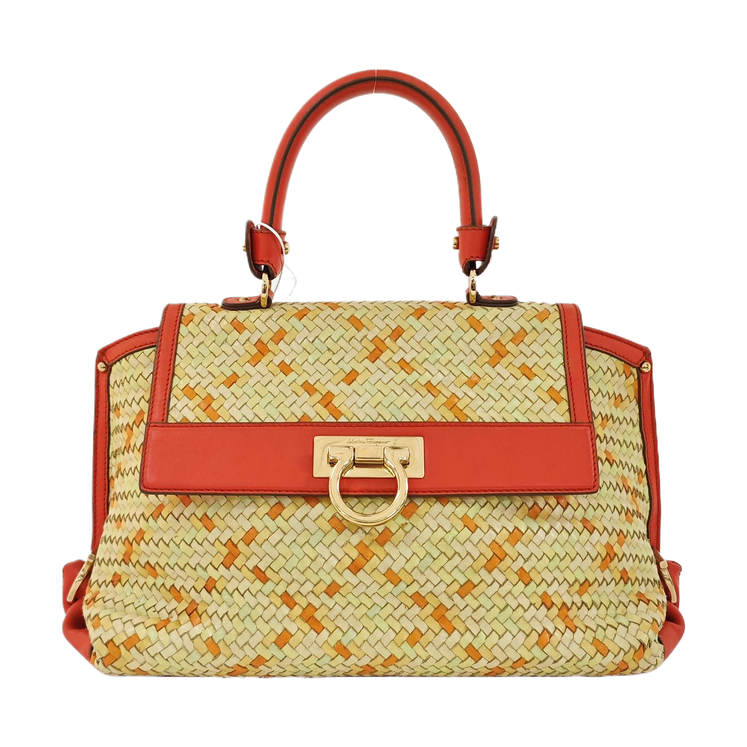 Calfskin Top Handle Bag Multicolor