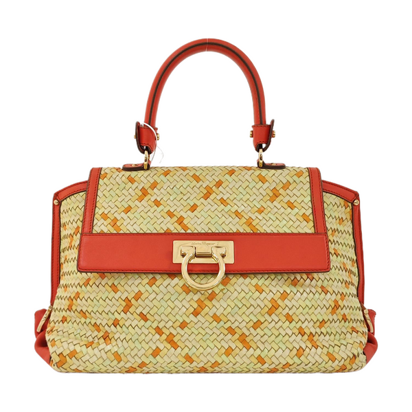 Calfskin Top Handle Bag Multicolor
