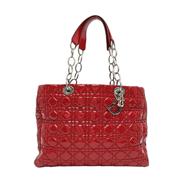 Dior Soft Large Cannage Patent Leather Red