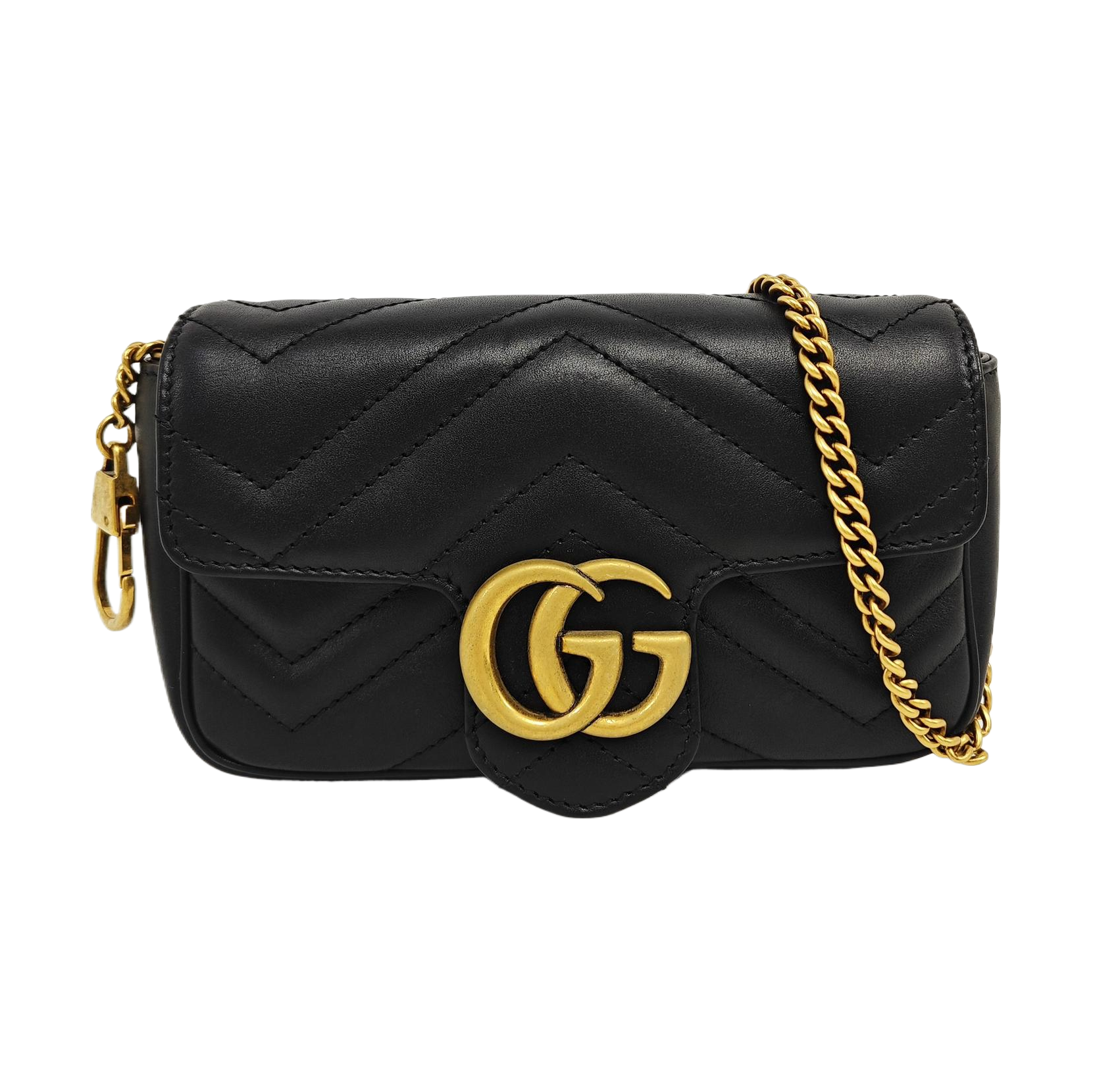 GG Marmont Mini Quilted Calfskin Black