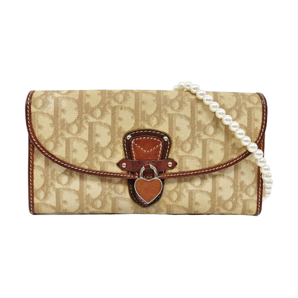 Oblique Coated Canvas Top Handle Bag Beige