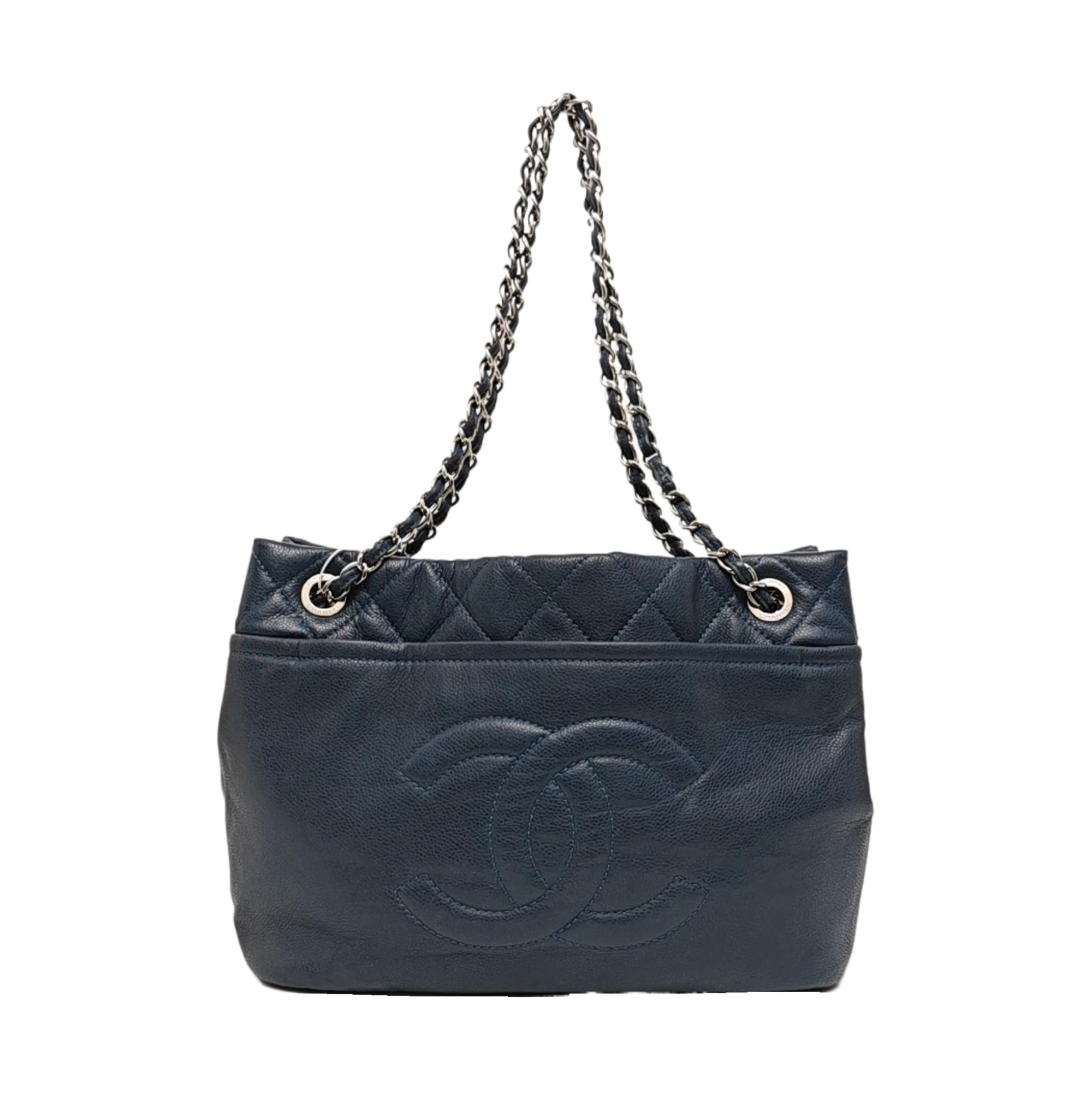 CC TIMELESS SOFT Quilted Grained Calfskin Blue