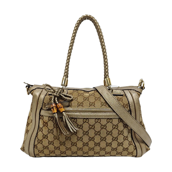 Monogram Canvas Tote Bag Beige