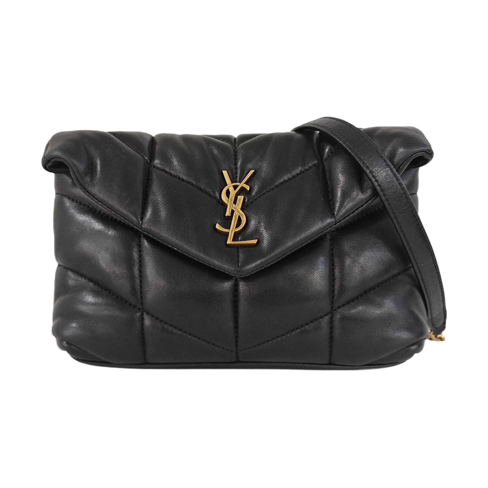 PUFFER Mini Chevron Lambskin Black