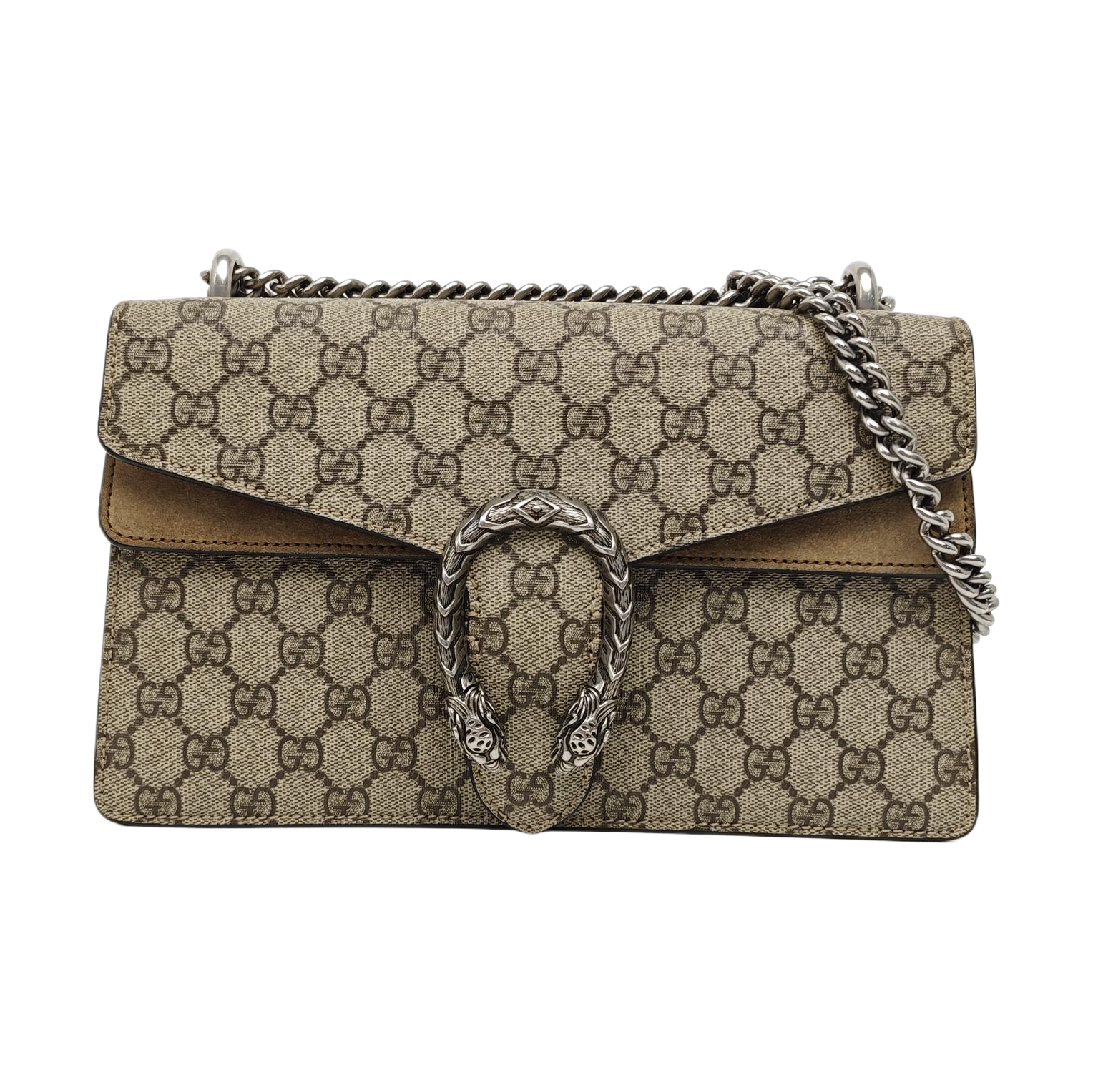 Dionysus Small Monogram Coated Canvas Beige