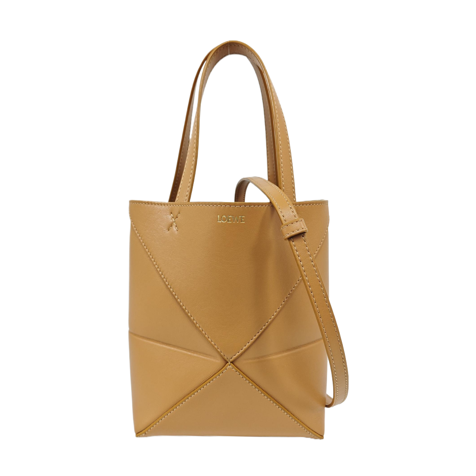 Puzzle Fold Mini Quilted Calfskin Brown