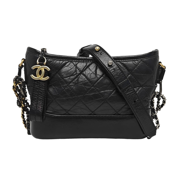 GABRIELLE Small Quilted Calfskin Black