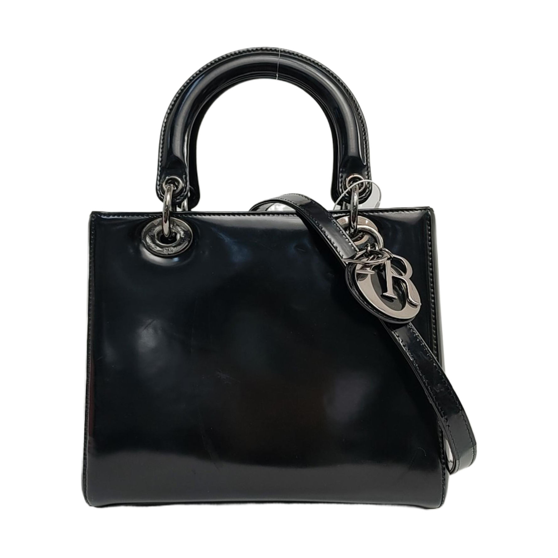 Lady Dior Medium Patent Leather Black