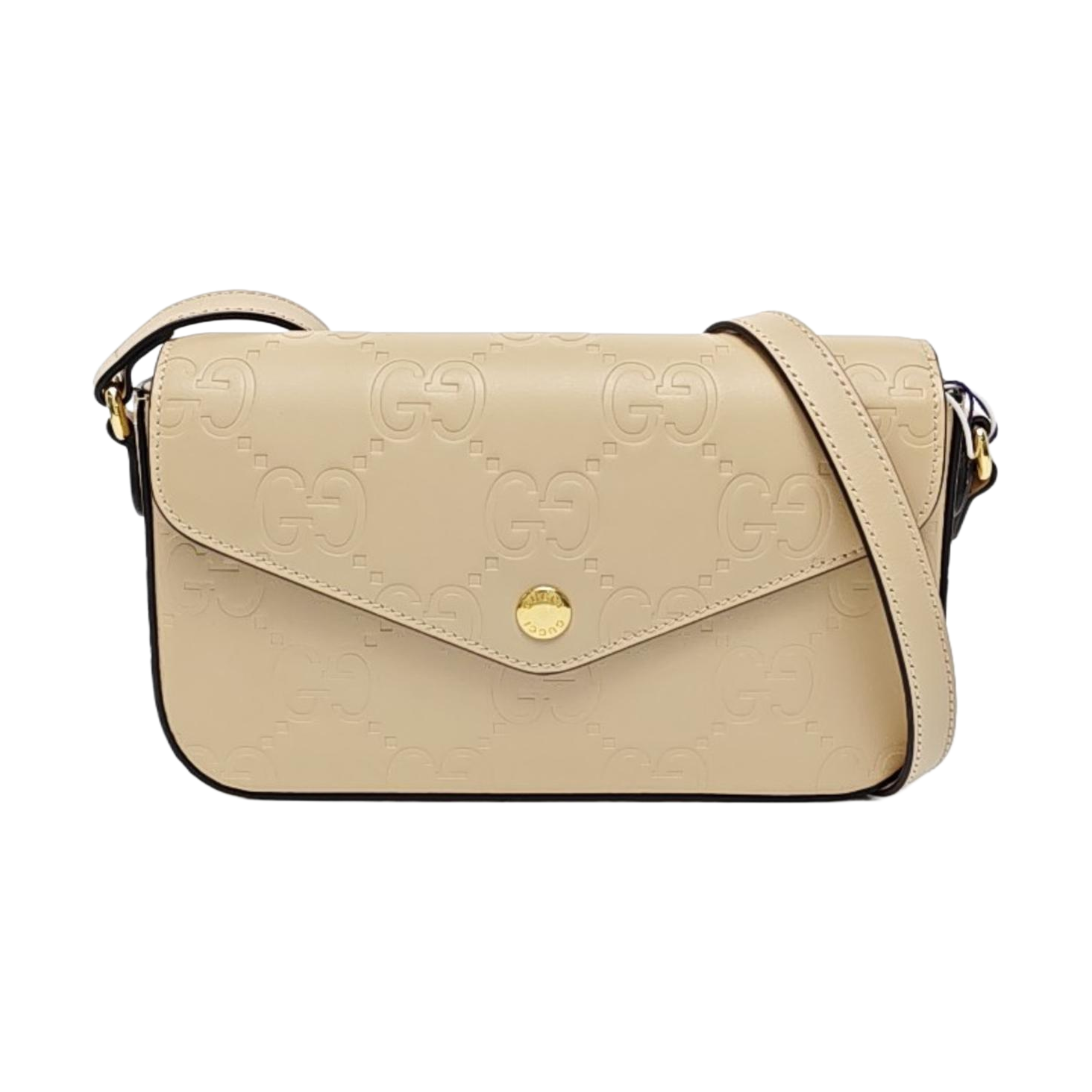 Monogram Calfskin Shoulder Bag Super Mini Beige