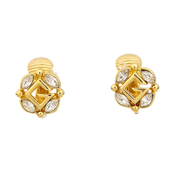 G Link Metal Gold Clip On Earrings