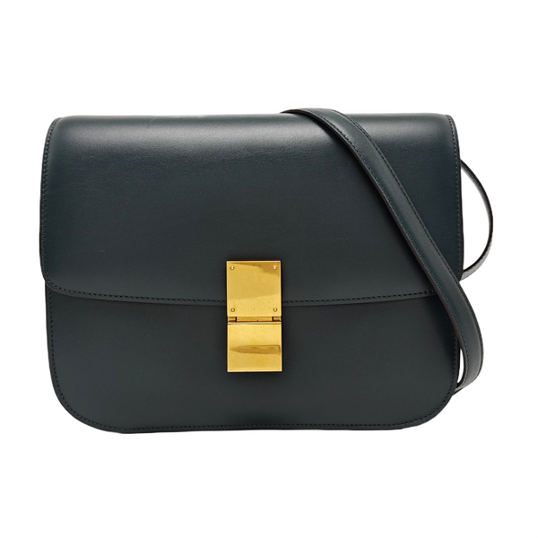 Authenticated pre-owned  CLASSIC BOX Medium Calfskin Green - Crossbody Bag at Looply
