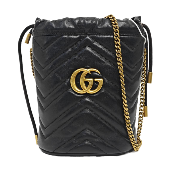 GG Marmont Mini Quilted Calfskin Black