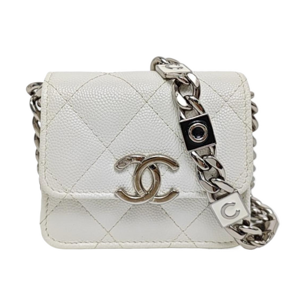 Quilted Grained Calfskin White