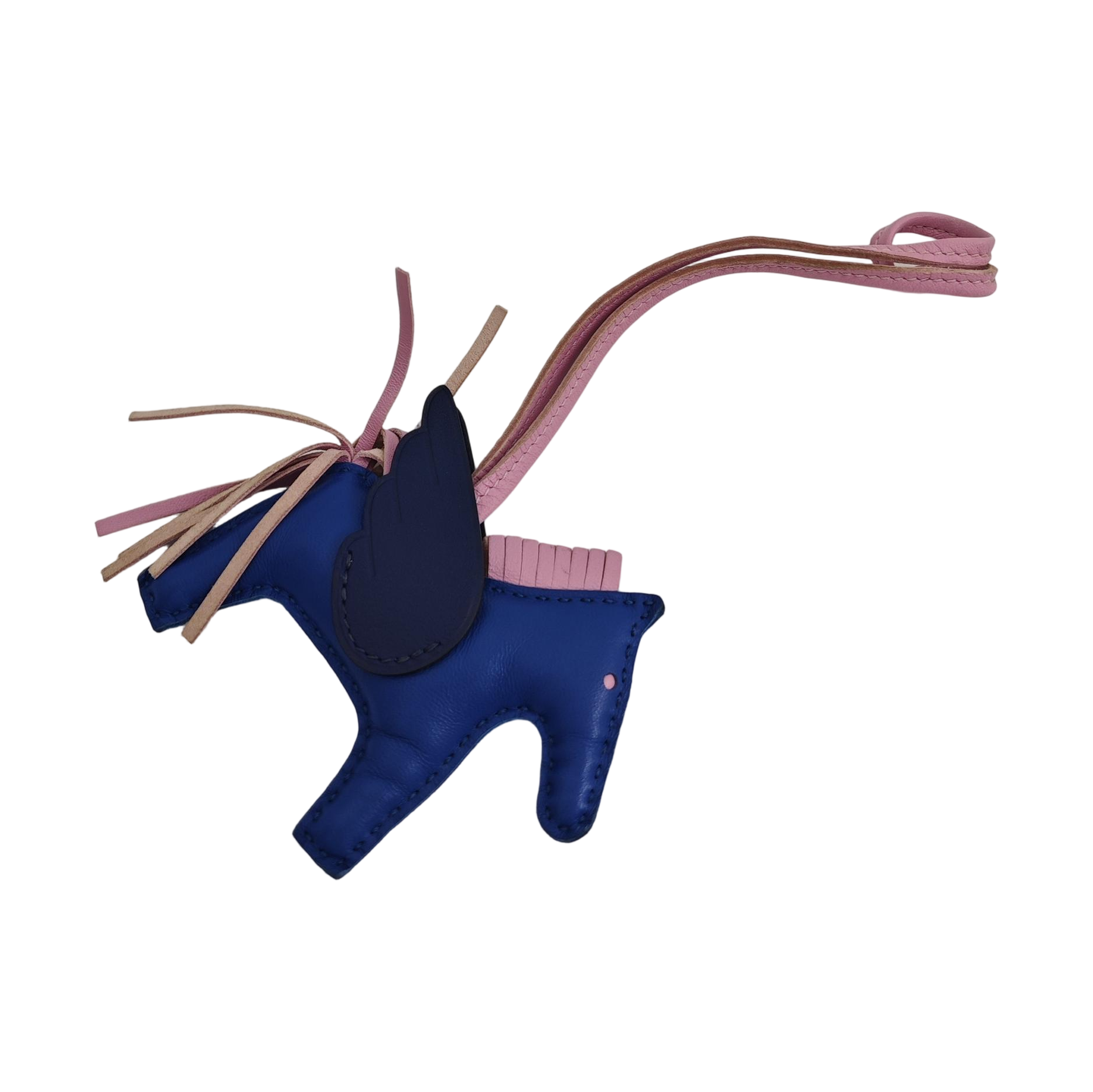 Leather Bag Charm Blue