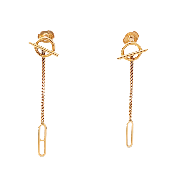 Echappee Hermes 18k Rose Gold Stud Earrings