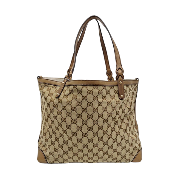 Monogram Canvas Tote Bag Medium Brown