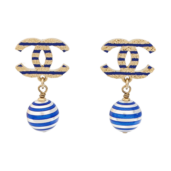 CC Logo Metal Gold Earrings