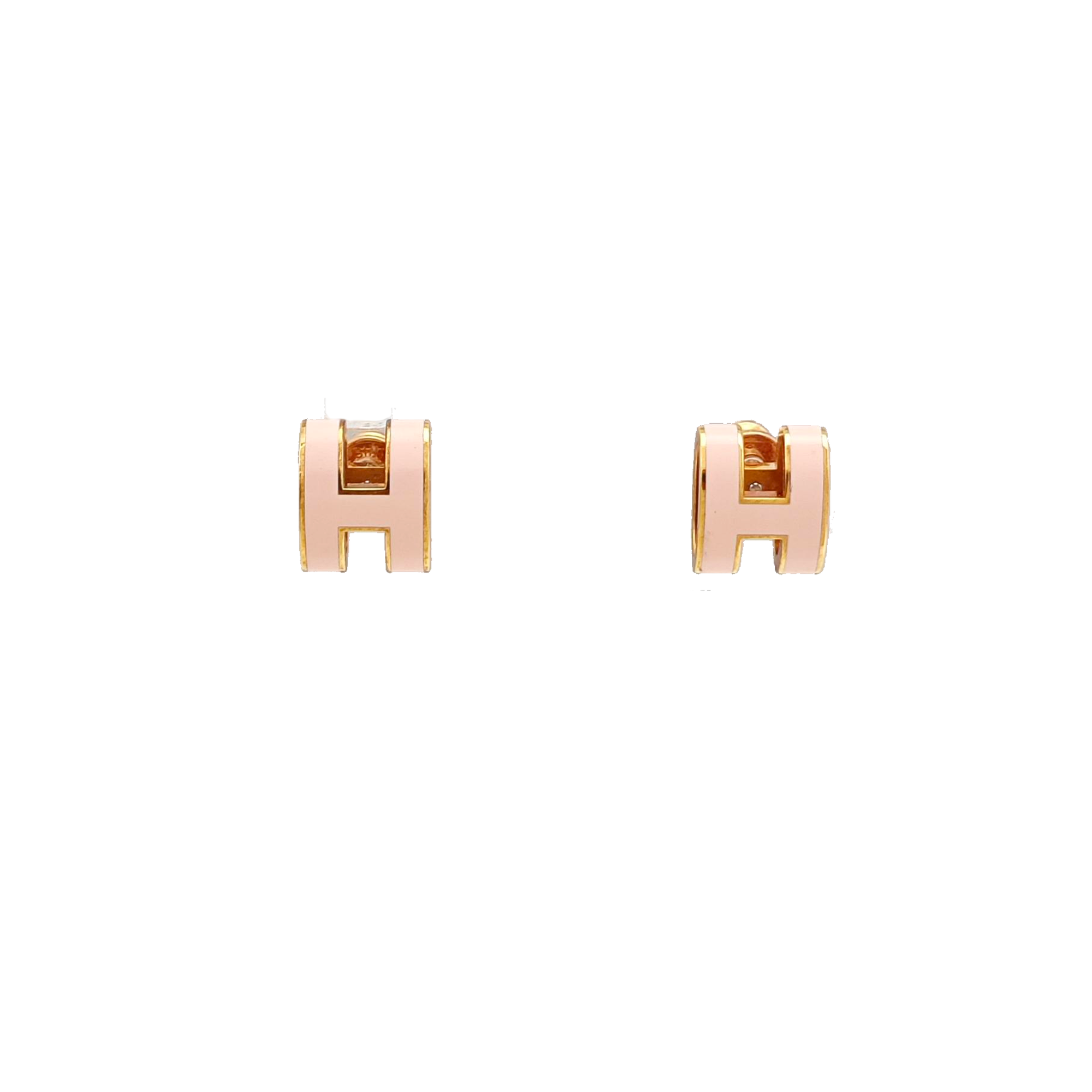 Pop H Metal Red Stud Earrings
