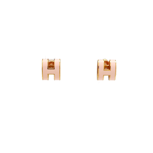 Pop H Metal Red Stud Earrings