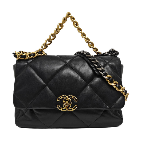 CHANEL 19 Large Quilted Lambskin Black